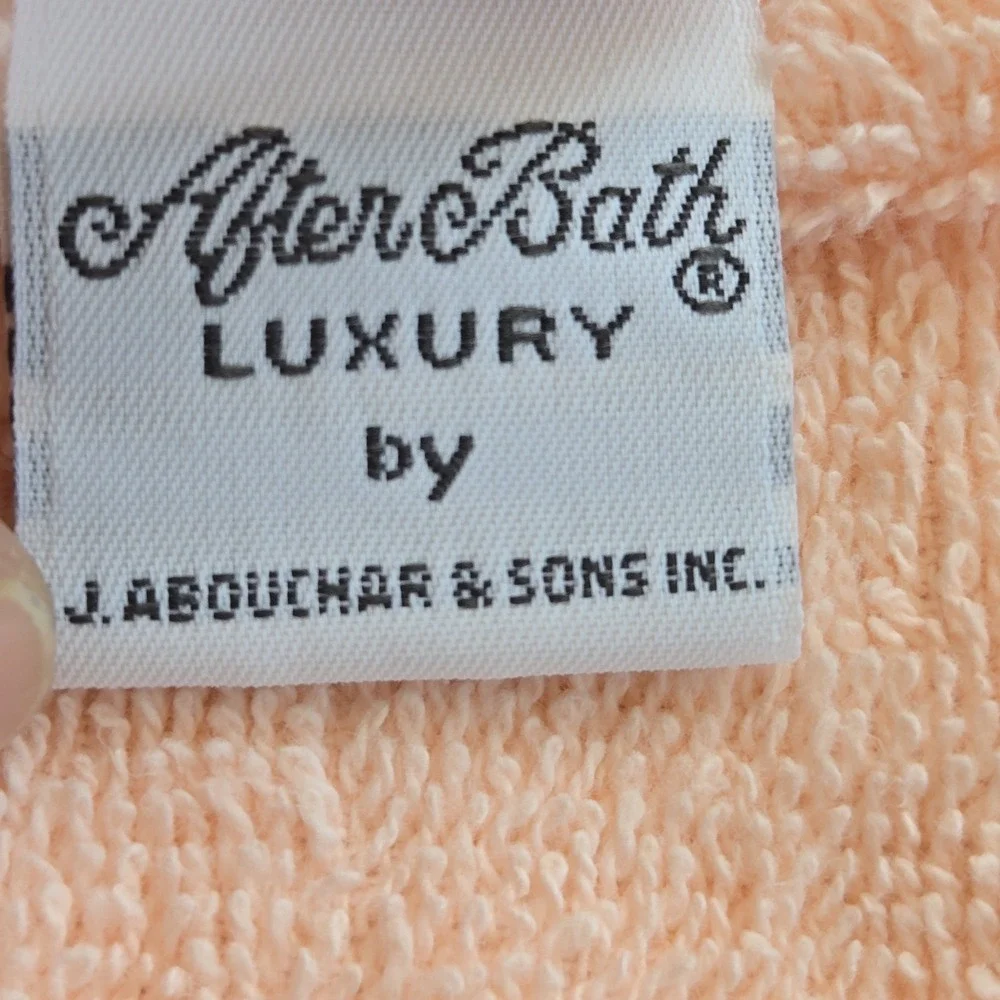 Vintage After Bath Luxury Peach 3 Pc Towel Set Floral Heart Embroidered Cotton